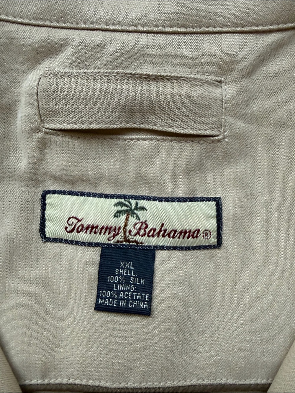 Tommy Bahama Men’s XXL 100% Silk Beige Full-Zip Jacket - Picture 13 of 16